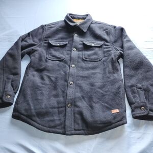 JACHS NEW YORK MEN'S WOOL BLEND SOUTWESTERN FLEECE LINED SHIRT-JACKET BLUE SZ M